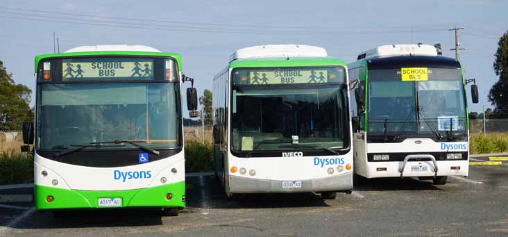 Dysons Mercedes OH1725 Mills-Tui Orbit 873, Iveco Express 720 & Scania L94UB 309